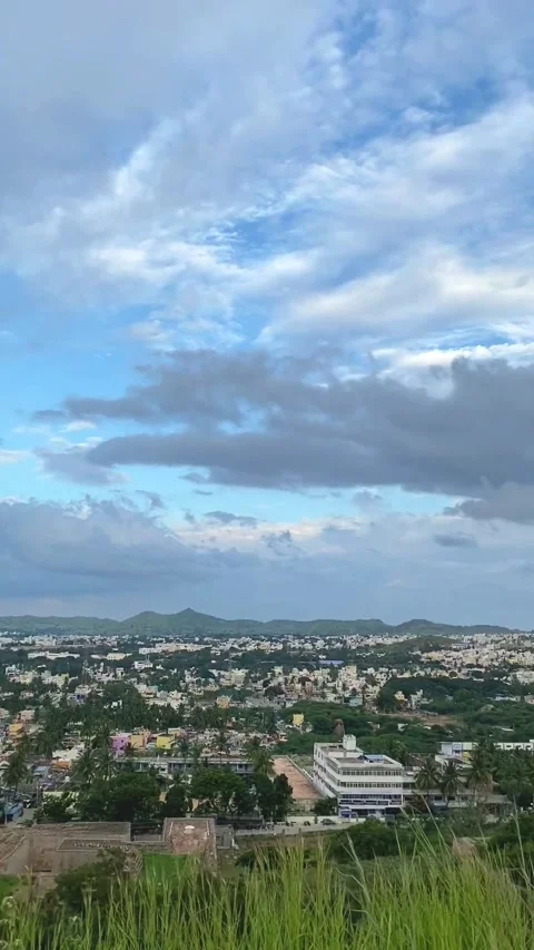 Panoramic View of Chitradurga City from Top of Heritage Fort Stock Footage 311818833