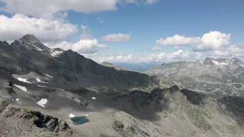 Panoramic view of Cime della Val Loga around Montespluga Italian Alps Stock Footage 255218950