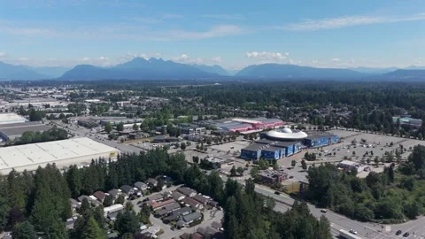 Panoramic View Of Cineplex Cinemas Langley Movie Theater In Langley Township Stock Footage 315013513