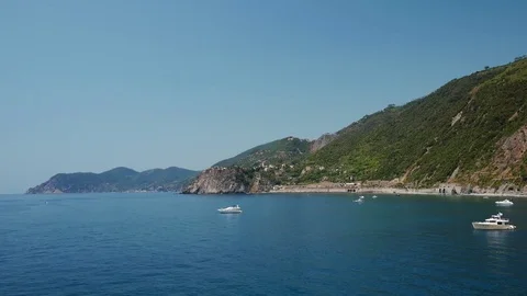 Panoramic view of of Cinque Terre shore near the Manarola village Stock Footage 72671857