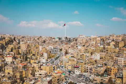 Panoramic view of the city of Amman Stock Photos