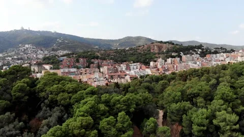 Panoramic view of the city of Barcelona Video stock 164145387