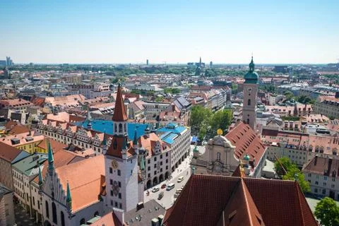 Panoramic view of the city centre of Munich, Germany. Foto stock