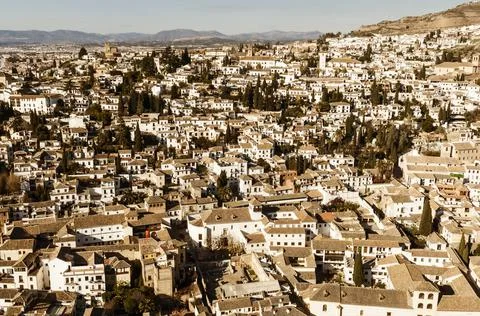 Panoramic view of the city of Granada, Spain. Stock Photos
