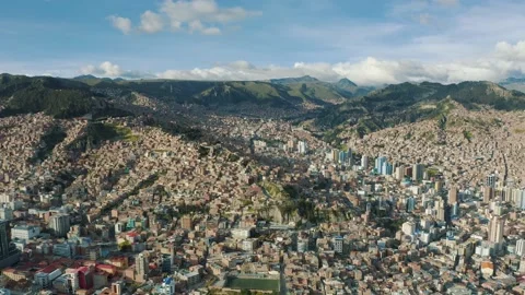 Panoramic view of city La Paz in Bolivia 4K Stock Footage 197272996