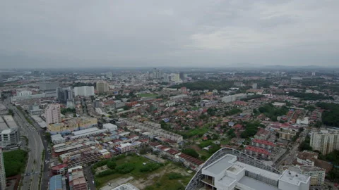 A panoramic view of the city of Malacca from a height，Malaysia Vídeos de archivo 135131207