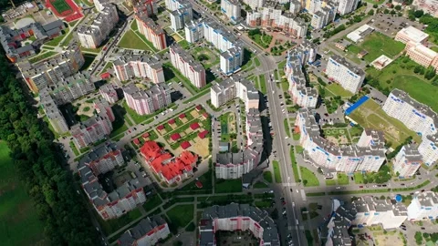 Panoramic view of the city. Modern high-rise buildings in the cityscape. Stock Footage 135880650