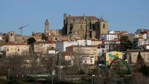 Panoramic view of the city of Plasencia Stock Footage 172500616