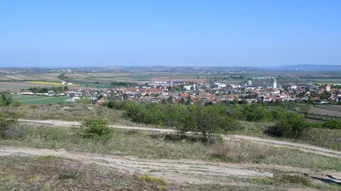 Panoramic view of the city of retz, lower austria Stock Footage 128951040