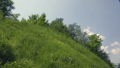 Panoramic view of the city in spring (summer) from the hill Stock Footage 124422843