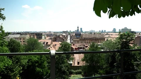 Panoramic view of the city of Zagreb Stock Footage 203221728