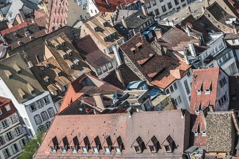 A panoramic view of the city's many rooftops from the Cathedral Notre Dame .. Foto stock