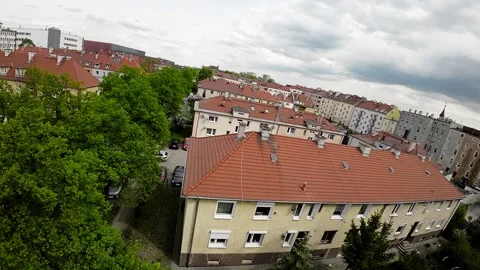 A Panoramic View of a Cityscape with Lush Green Spaces Stock Footage 280210371