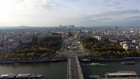 Panoramic View Of The Cityscape Of Paris From The Eiffel Tower In France. Stock Footage 229633930