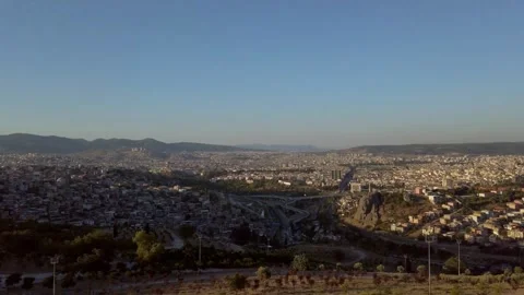 Panoramic View of Cityscape at Sunrise Video stock 309286290