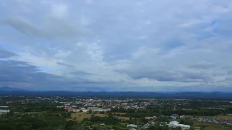 Panoramic View of Cityscape Under Cloudy Sky Stock Footage 310921797