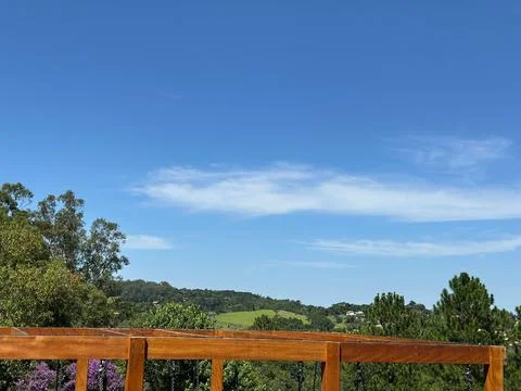 Panoramic view with clear blue sky Stock Photos