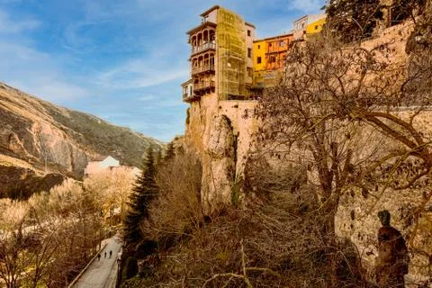 Panoramic view of the cliffs and the town of Cuenca. Spain Stock Photos