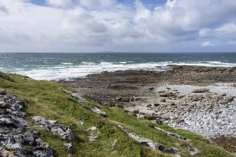A panoramic view of the cliffs of Mohor in Ireland. Foto stock