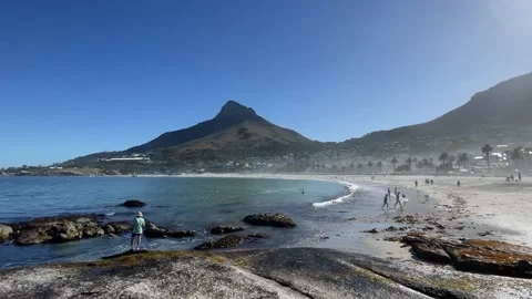 Panoramic view on the Clifton beach in Cape Town Stock-Footage 234324407