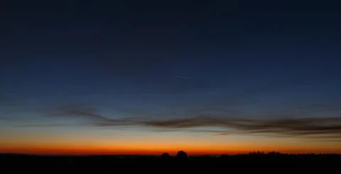 Panoramic view of the cloudless sky during sunset. Foto stock