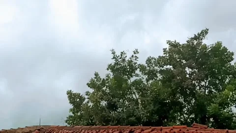 Panoramic view of a cloudy day from the top of the house Vídeos de archivo 232719727