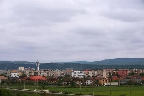 Panoramic view with cloudy sky Foto stock