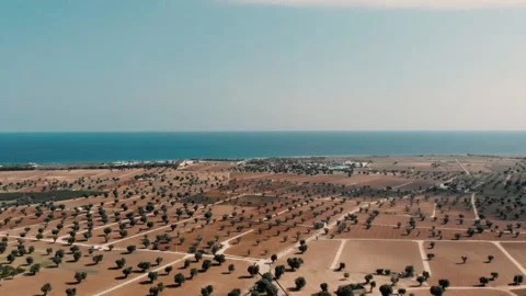 Panoramic view of the coast of Apulia, southern Italy. Aerial top view. Stock Footage 141877771