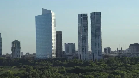 Panoramic view of coast of the city of Buenos Aires Stock Footage 143374710