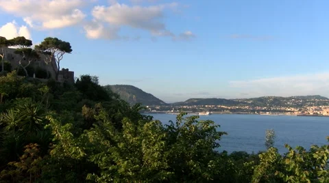 Panoramic view of the coast in Naples Stock Footage 68459161