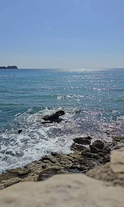 Panoramic view of the coast of Peguera in Mallorca Stock Footage 331001214