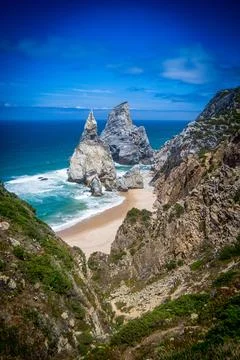 Panoramic view of the coast Stock Photos