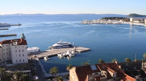 Panoramic view of coast in Split Stock Footage 41915515