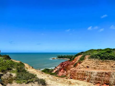 Panoramic view of the coastal cliff Stock Photos
