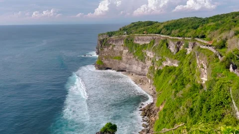Panoramic View of Coastal Cliffs Stock Footage 278796777