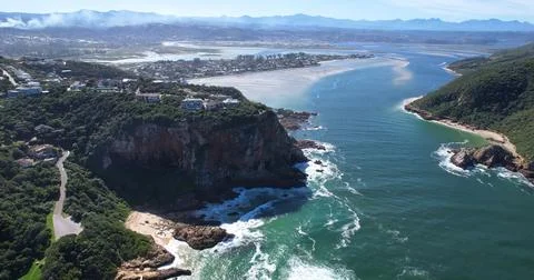 A panoramic view of a coastal landscape Stock Photos