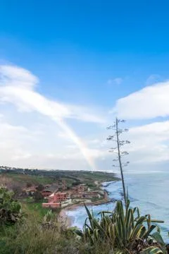 Panoramic view of coastline in Sciacca Stock Photos
