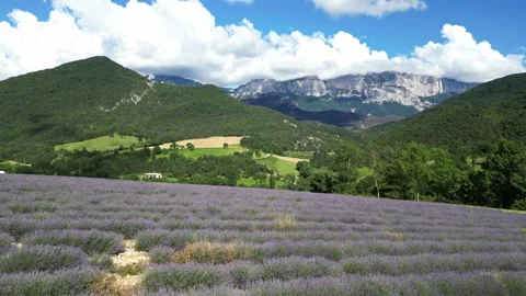 Panoramic view of Col De Rousset covered in thick clouds in the Vercors mountain Stock Footage 280211154