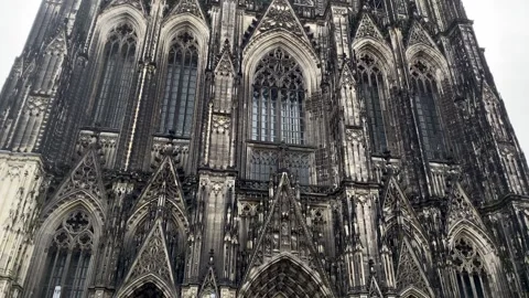 Panoramic view of Cologne Cathedral. Cologne, Germany. 4k Stock Footage 342001732