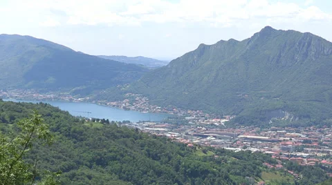Panoramic view of Como lake Stock Footage 36971597