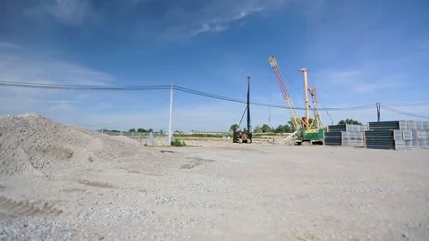 Panoramic view on the construction site Stock Footage 85328032