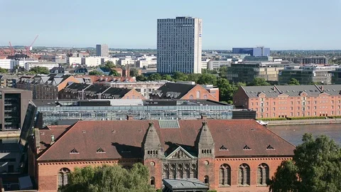 Panoramic view of Copenhagen, Denmark Stock Footage 99844110