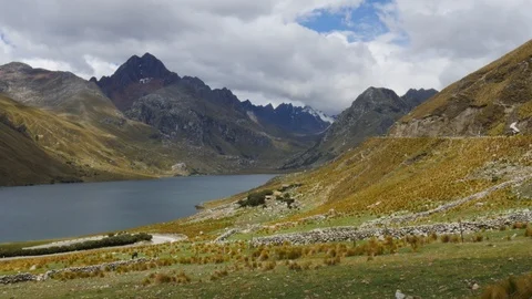 Panoramic View Of Cordillera negra, Peru Stock Footage 106489743