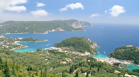 Panoramic view of the Corfu Island Stock Footage 48398854