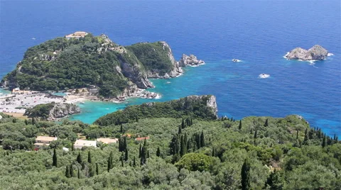 Panoramic view of the Corfu Island Stock Footage 48398954