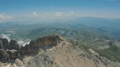 Panoramic view of Corno Grande, Gran Sasso Abruzzo Italy 4K Stock Footage 210426468