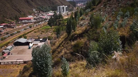 Panoramic view of the countryside, mountains and trees Stock Footage 293094745
