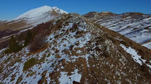 Panoramic view of the crest of Mount Baldo Stock Footage 122645488