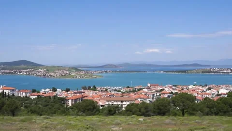 Panoramic view of Cunda Island Stock Footage 242168729