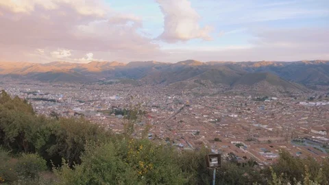 Panoramic view of Cusco City Stock Footage 91400958